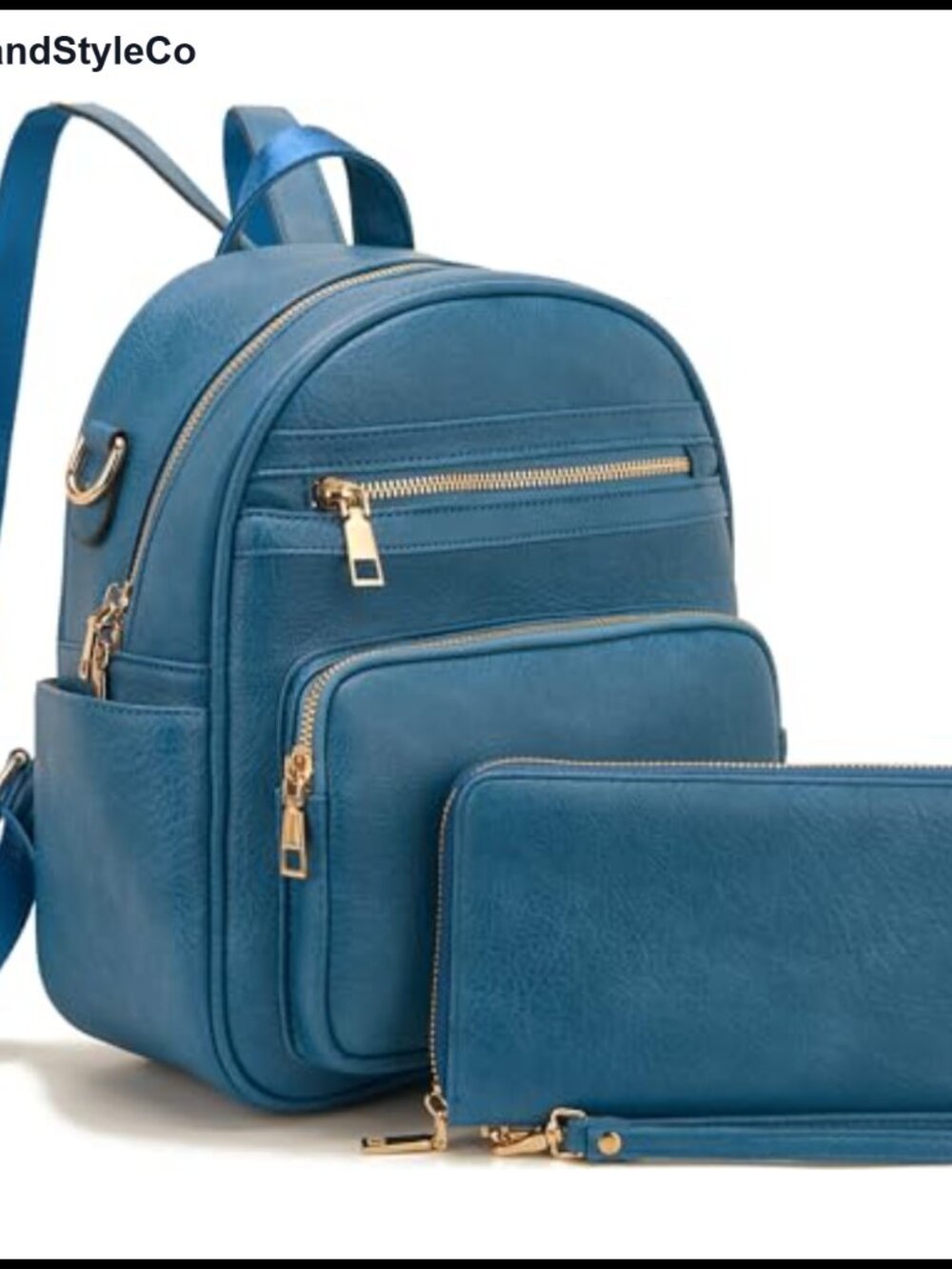 Small Faux Leather Mini Backpack Purse for Women with RFID Wallet
